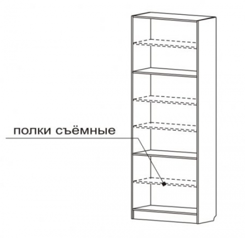 Шкаф для книг c зеркальными дверями С 405/1 M — изображение 2