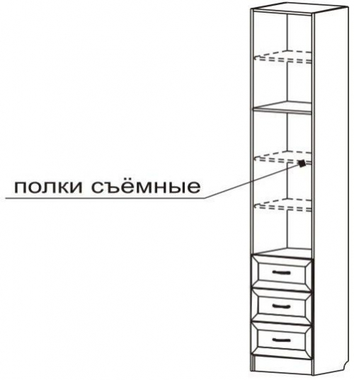 Шкаф 413 Г с тремя ящиками — изображение 2