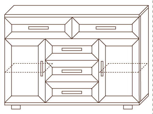 Комод № 166 с ящиками и дверями — изображение 2
