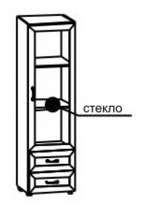 Шкаф 1-дверный со стеклом и ящиками 4.07 — изображение 2